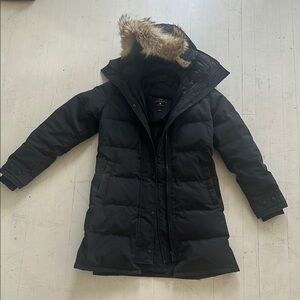 Women's Black Fur-Trimmed Parka